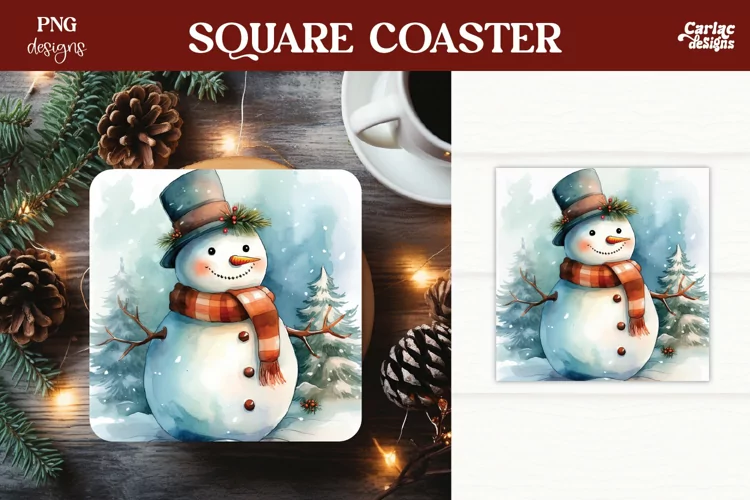 Christmas Square Coaster Sublimation