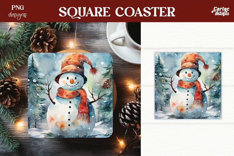 Christmas Square Coaster Sublimation