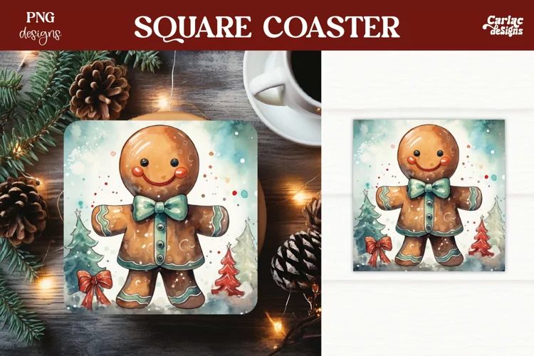 Christmas Square Coaster Sublimation