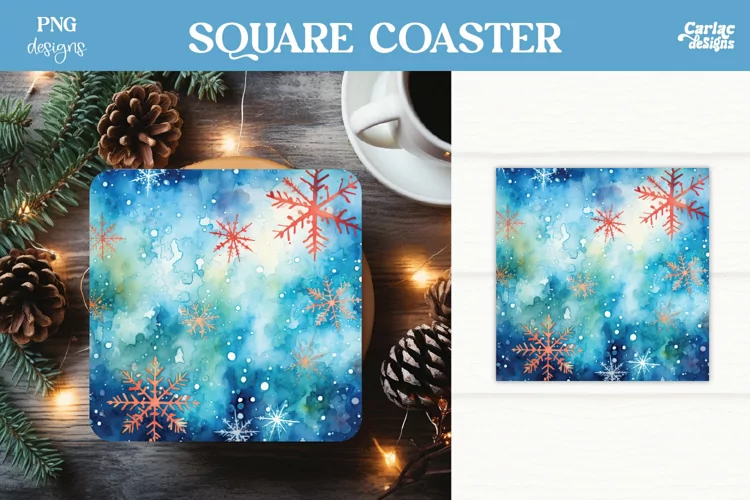 Christmas Square Coaster Sublimation