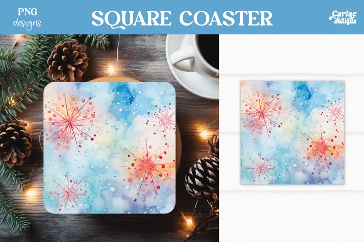 Christmas Square Coaster Sublimation