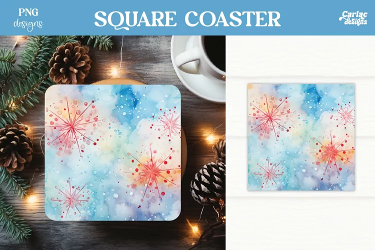 Christmas Square Coaster Sublimation