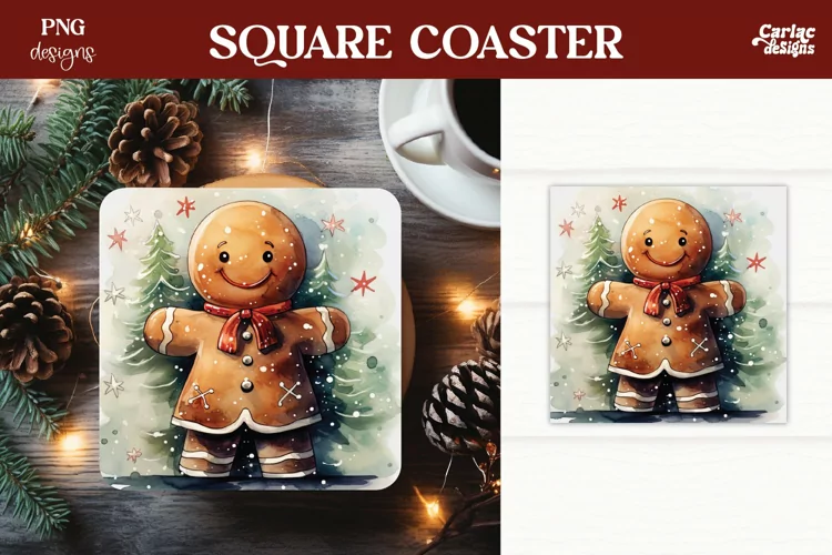Christmas Square Coaster Sublimation