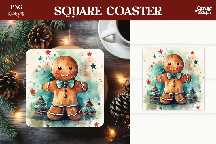 Christmas Square Coaster Sublimation