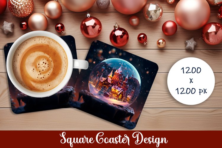 Glass ball with lock Square Coaster Sublimation