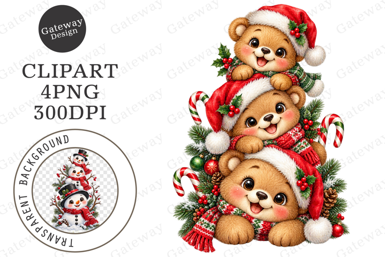 Christmas Stacked Characters PNG Clipart