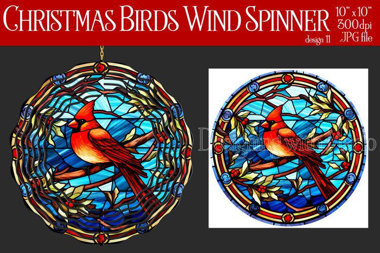 Christmas Wind Spinner, Christmas Bird Spinner, Winter Bird example image 1