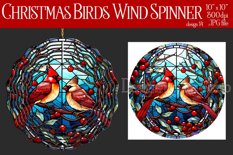 Christmas Wind Spinner, Christmas Bird Spinner, Winter Bird example image 1