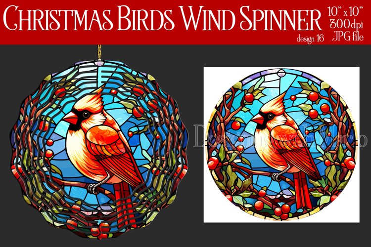 Christmas Wind Spinner, Christmas Bird Spinner, Winter Bird example image 1