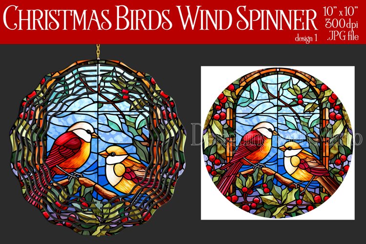 Christmas Wind Spinner, Christmas Bird Spinner, Winter Bird example image 1