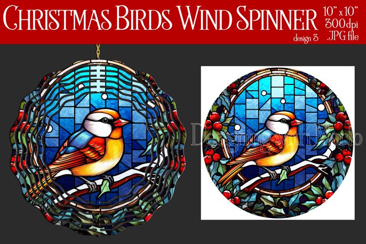 Christmas Wind Spinner, Christmas Bird Spinner, Winter Bird
