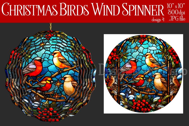 Christmas Wind Spinner, Christmas Bird Spinner, Winter Bird example image 1