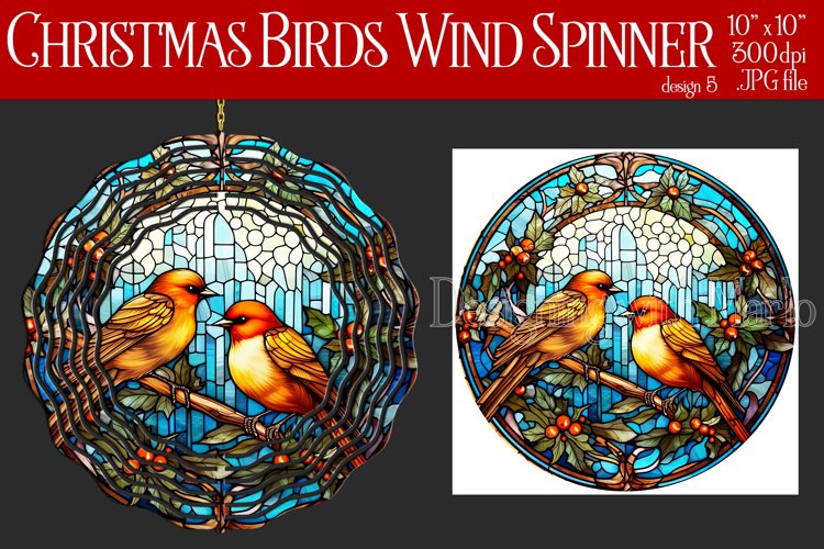 Christmas Wind Spinner, Christmas Bird Spinner, Winter Bird example image 1