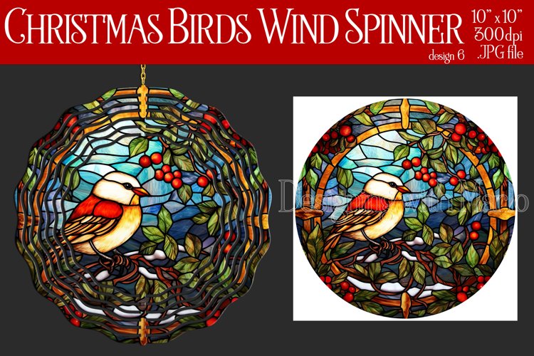 Christmas Wind Spinner, Christmas Bird Spinner, Winter Bird example image 1