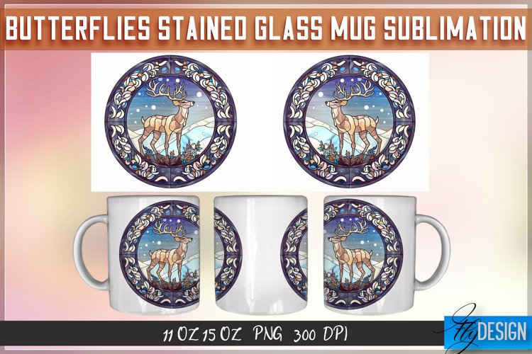 Christmas Stained Glass Mug Wrap Sublimation | 11Oz 15Oz Mug