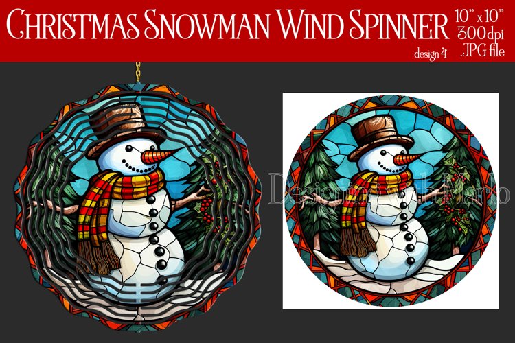 Christmas Wind Spinner, Christmas Snowman Spinner, Winter 4 example image 1