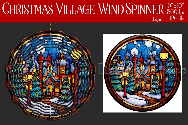 Christmas Wind Spinner, Christmas Village Wind Spinner, 1 example image 1