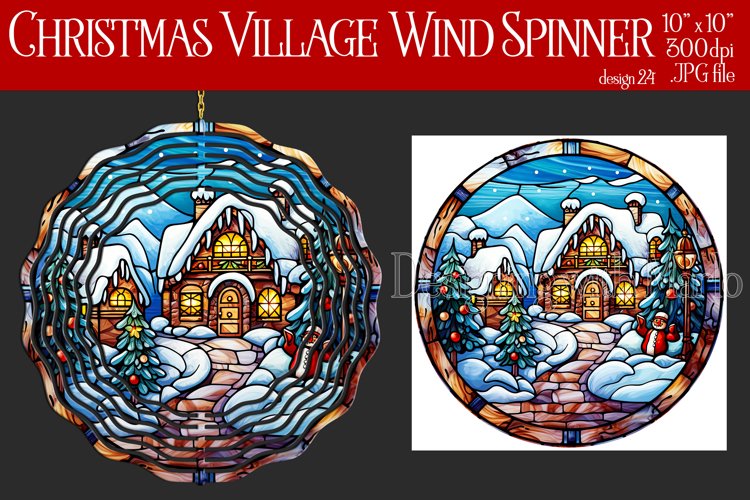 Christmas Wind Spinner, Christmas Village Wind Spinner, 24