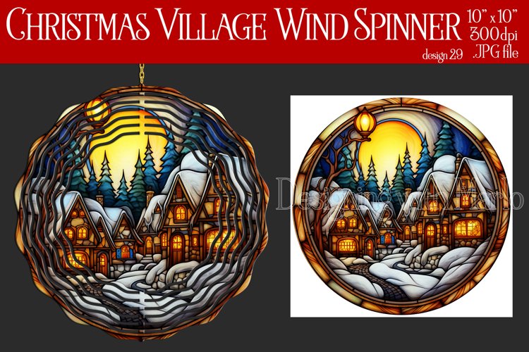 Christmas Wind Spinner, Christmas Village Wind Spinner, 29 example image 1