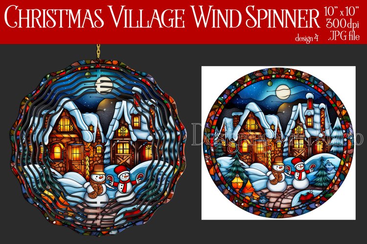 Christmas Wind Spinner, Christmas Village Wind Spinner, 4 example image 1