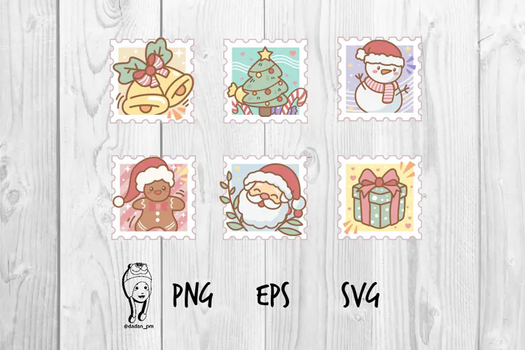 Cute Christmas Postage Stamp sticker