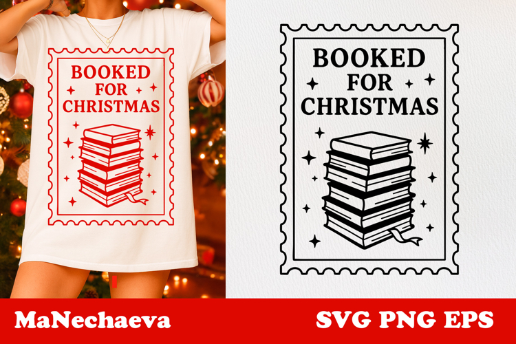 Christmas Postage Stamp SVG Booked for Christmas Sublimation