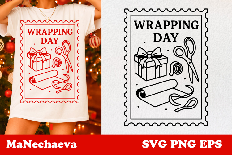 Christmas Postage Stamp SVG | Wrapping Day Sublimation