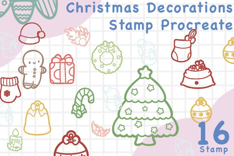 Christmas Decorations Brush Stamp Procreate