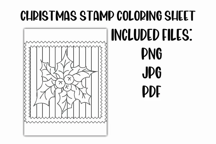 Christmas Stamp Mistletoe Coloring Sheet for Kids