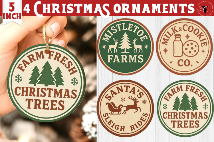 Christmas Stamp Ornament | Retro Christmas