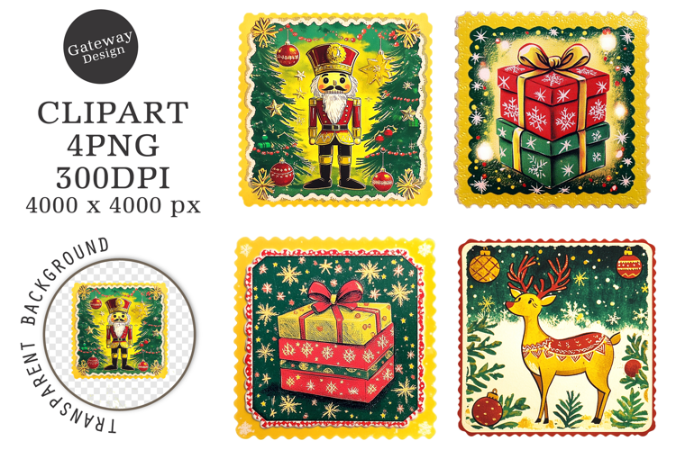 Christmas Stamp Stickers Png