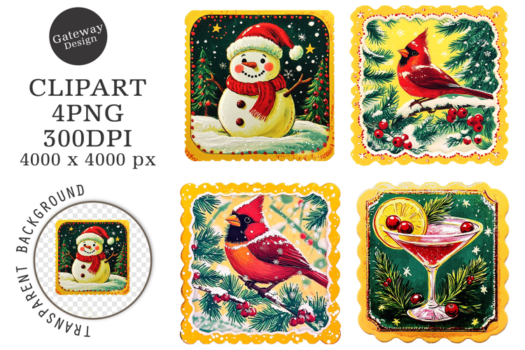 Christmas Stamp Stickers Png