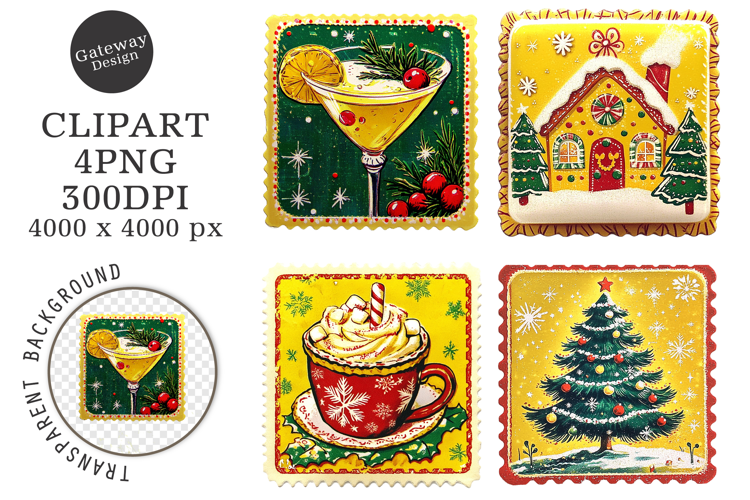 Christmas Stamp Stickers Png