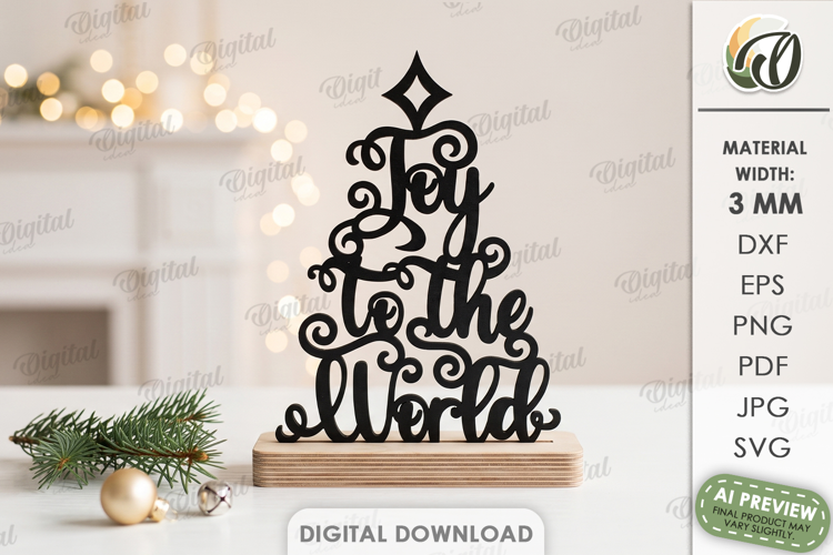 Christmas Stand Decor Laser Cut. Standing Decor SVG
