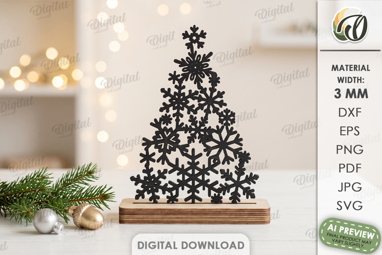 Christmas Stand Decor Laser Cut. Standing Decor SVG