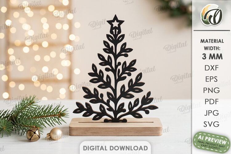 Christmas Stand Decor Laser Cut. Standing Decor SVG example image 1