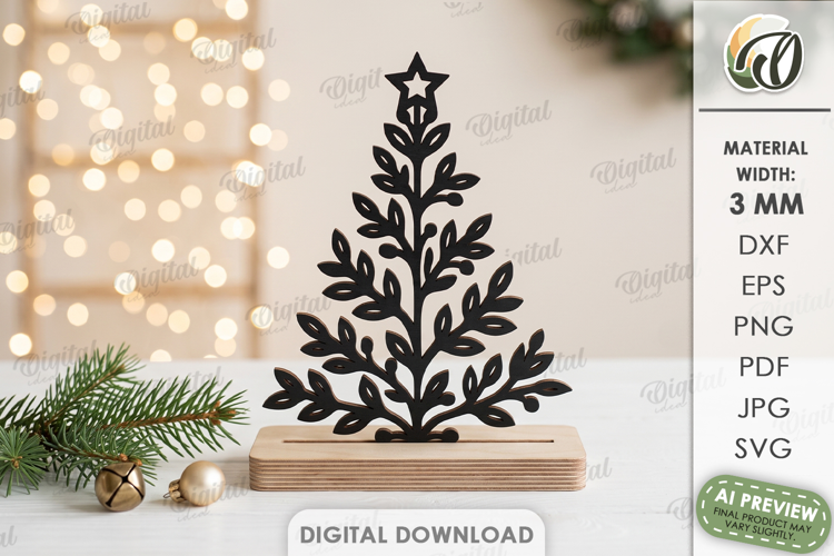 Christmas Stand Decor Laser Cut. Standing Decor SVG