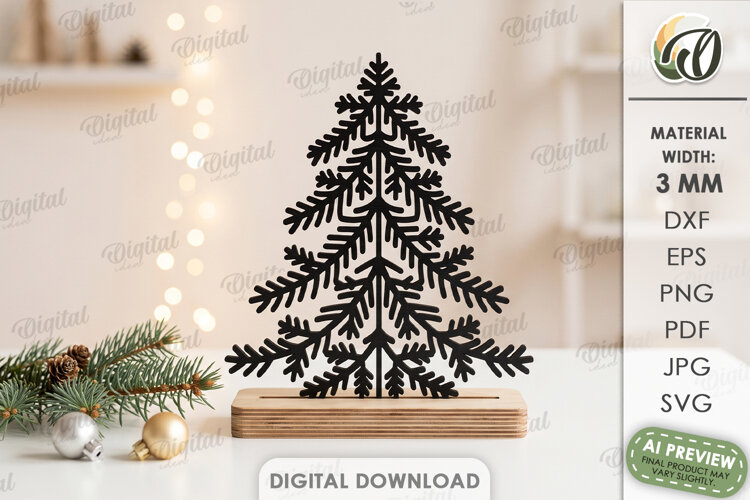 Christmas Stand Decor Laser Cut. Standing Decor SVG example image 1