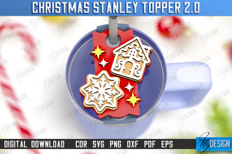 Christmas Stanley Topper Laser Cut | Stanley Cup Accessories