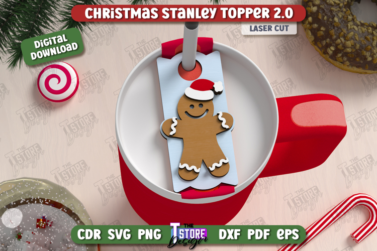 Christmas Stanley Topper Laser Cut Design, Tumbler Topper