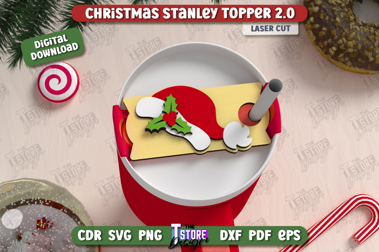 Christmas Stanley Topper Laser Cut Design, Tumbler Topper