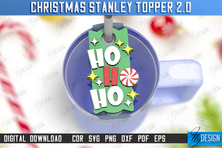 Christmas Stanley Topper Laser Cut | Stanley Cup Accessories