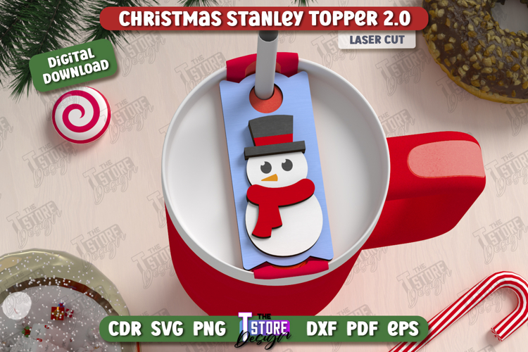 Christmas Stanley Topper Laser Cut Design, Tumbler Topper