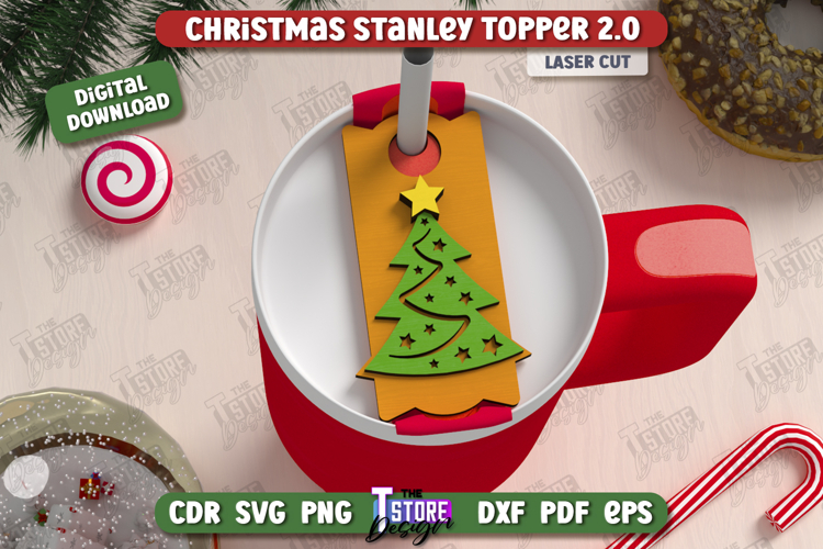 Christmas Stanley Topper Laser Cut Design, Tumbler Topper
