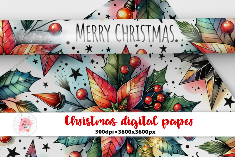 Christmas Star Digital Paper PNG