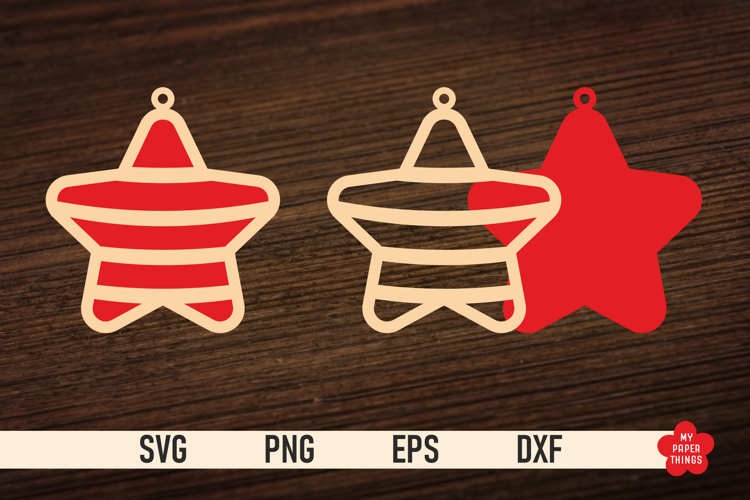 Christmas Star Ornament SVG, Star laser cut files