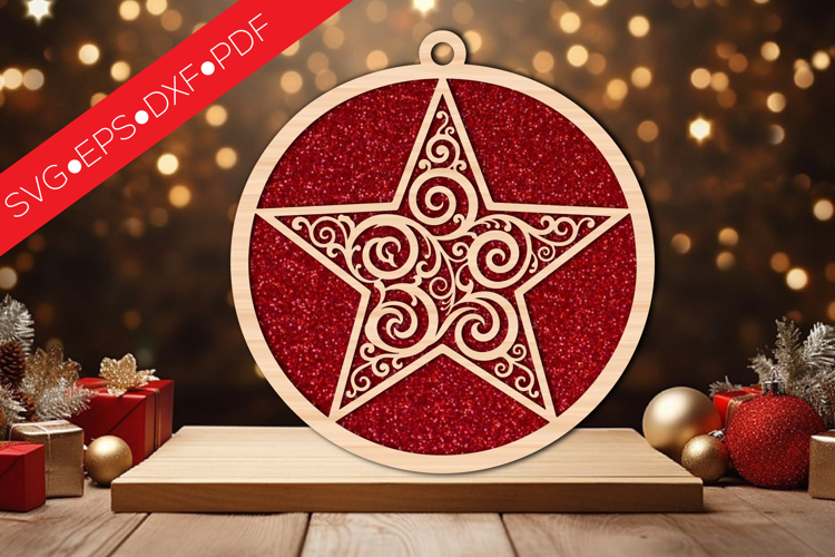 Christmas Star Round SVG