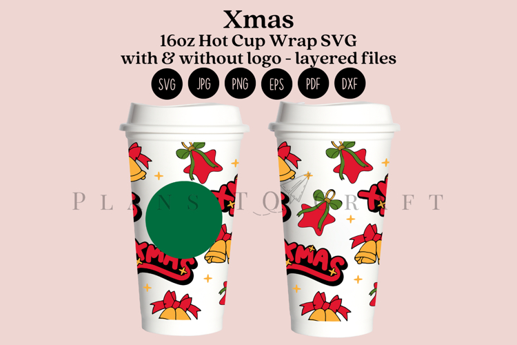 Xmas 16oz Hot Cup Tumbler Wrap SVG