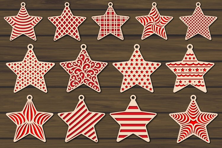 Christmas Stars SVG, Christmas Decorations Cut Files example image 1
