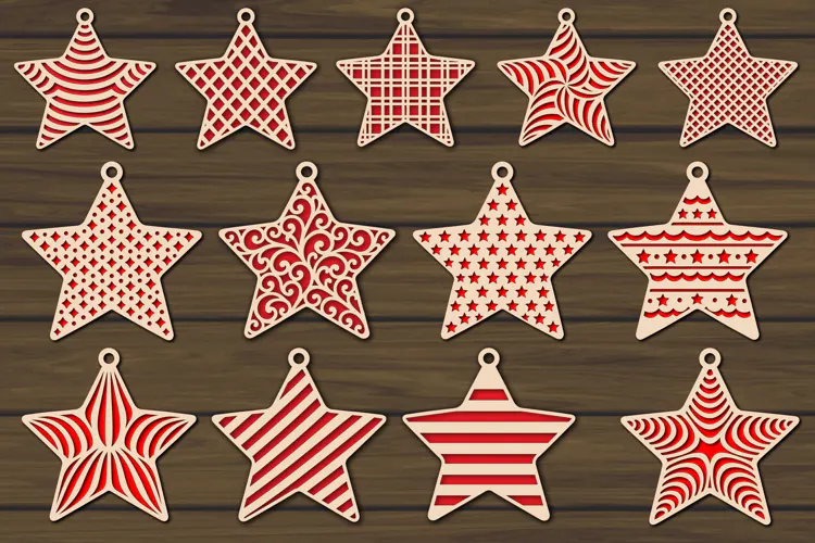 Christmas Stars SVG, Christmas Decorations Cut Files